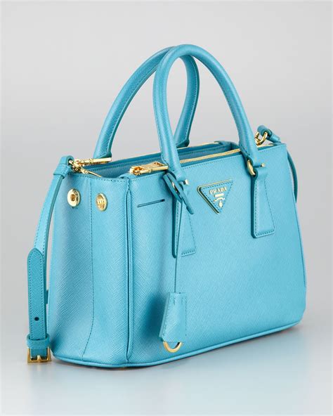 prada blue leather handbag